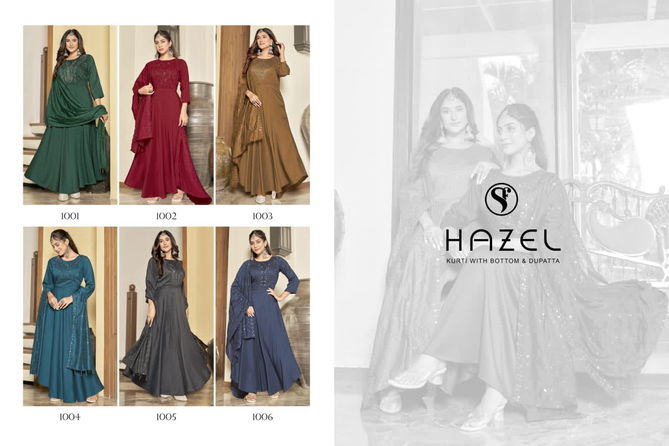 Hazel By Sweety Viscose Silk Handwork Gown With Dupatta Wholesale Price In Surat